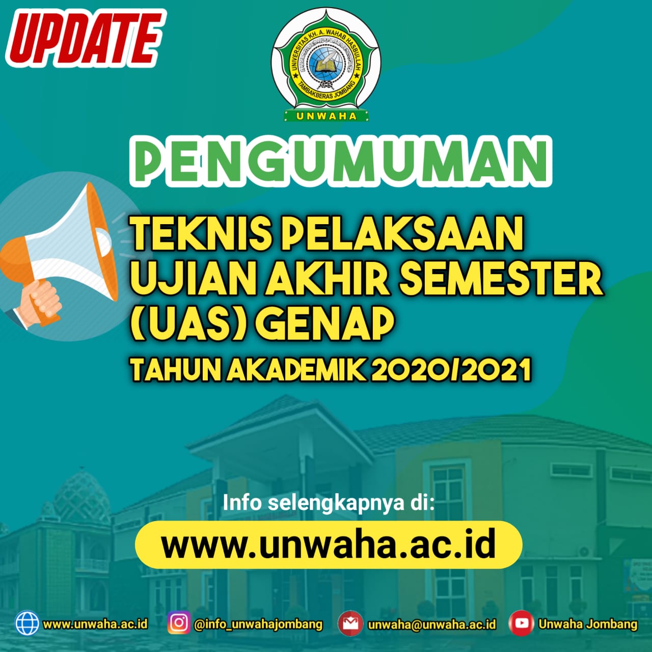 Pengumuman Pelaksanaan  UAS Semester Genap 2021 Update